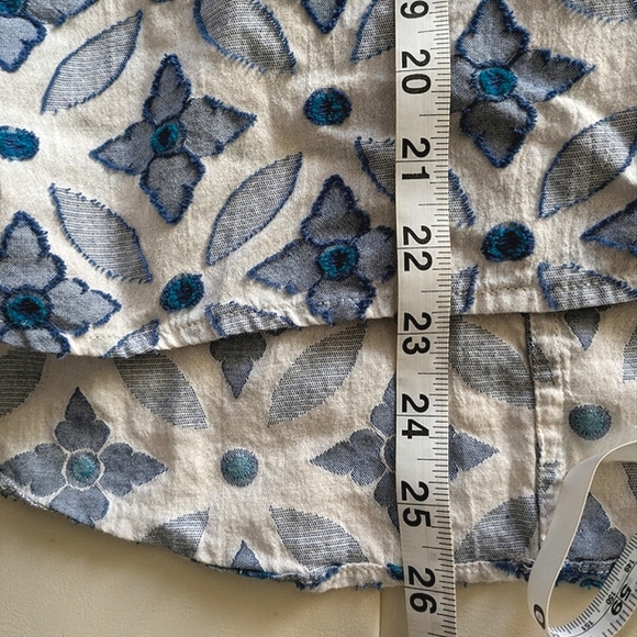 Loft Embroidered Floral Medallion Print Peasant Blouse - Picture 11 of 13